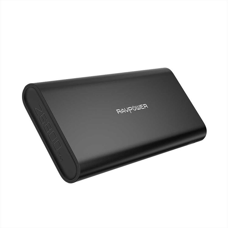 RAVPower Ace Series Portable Charger Power Bank 26800mAh with Dual Input & LED Battery Level Indicator - Type-C Compatibility - iSmart Double-Quick Recharge Powerbank - Black