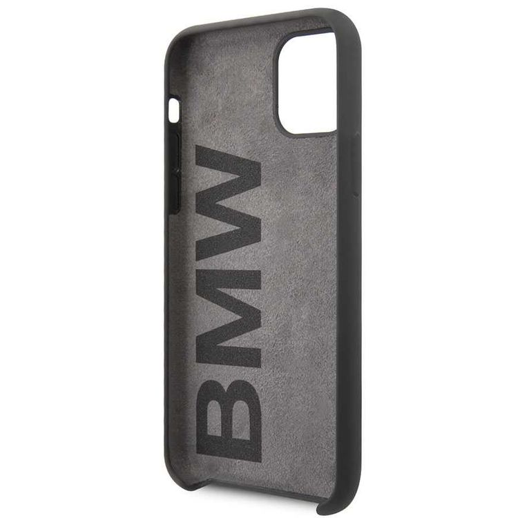 BMW Metal Logo Silicone Hard Case Compatible with Apple iPhone 11 - Space Gray