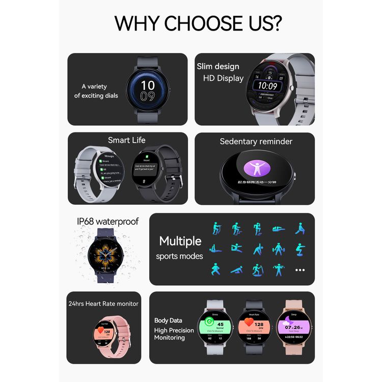 Green Lion GT-FIT Smart Watch, Activity Tracking, Sleep Monitoring, Rotating Button, 5 to 7 Days Battery Life, Multiple Sport Modes, Water Proof, 35 Days Standby Time, Call / Social Notifications - Blue