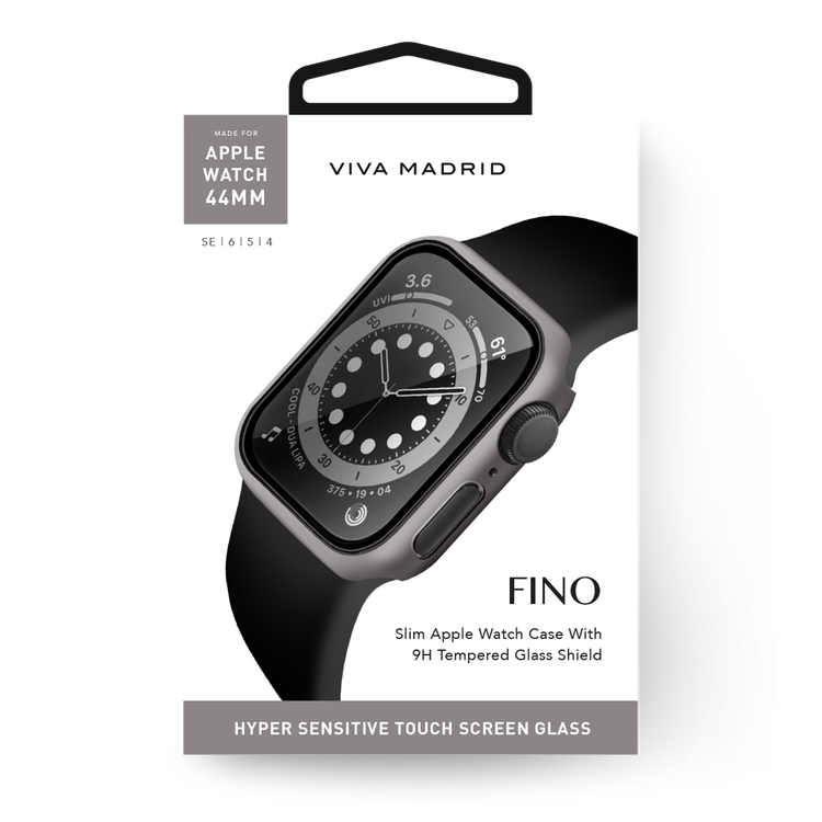 Viva Madrid Fino Screen Protector Case Compatible for Apple Watch, Full Protective Bumper Cover Case, Shock Absorbent & Anti-Scratch Replacement Case Compatible with 42/44mm - Gray