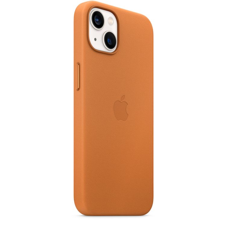 Apple Leather Case with MagSafe Compatible for iPhone 13 (6.1") - Golden Brown