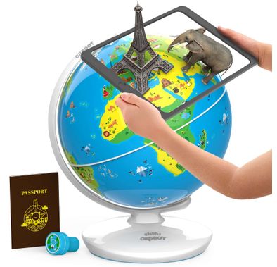 Orboot (Earth)  by PlayShifu (app Based) The Educational Augmented Reality Based 10" globe, passport, flag stickers, and help guide, journey around the world For Kids 4-10 Years