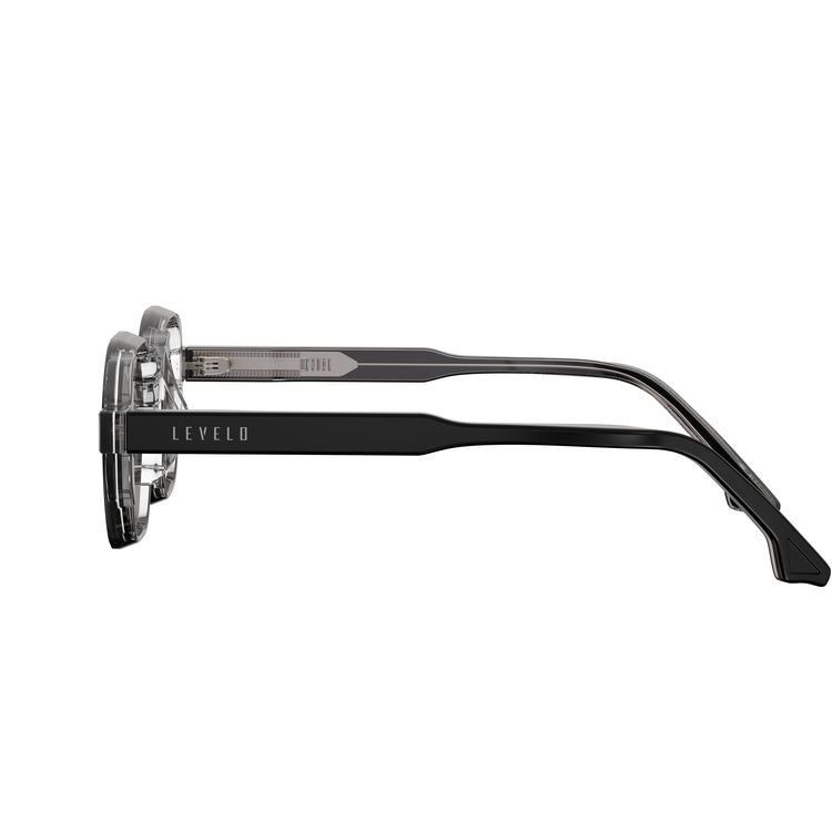 نظارات Levelo Como UV_Guard مع حماية UV400 للعيون، عدسات مقاومة للخدش، راحة ارتداء طوال اليوم، تصميم للجنسين، إطار PC خفيف الوزن، وساق CP متينة - أسود