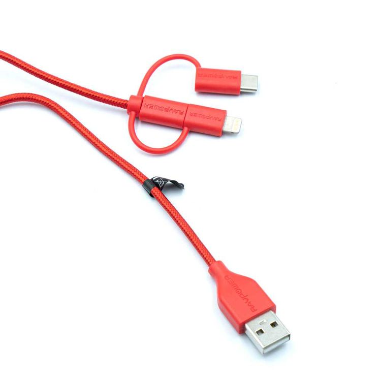 Multi USB Charging Cable RAVPower RP-CB021-RD 3 in 1 Data Cable - Red