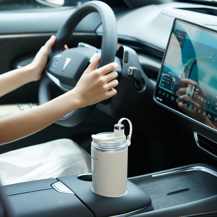 Green Lion Auto-Stirring Mug with 304 Stainless Steel, 30 Seconds Auto Shut-off, Food-Grade Materials, 150 Times Stirring, Portable Handle, Drip-Free Spout, 350mL Capacity, Magnetic Stir Bar - Cream