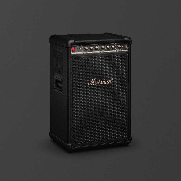 Marshall Bromley 750 Party Speaker with Stereo Sound, 40+ Hours Play Time, Light Show, >70m Bluetooth Range, Bluetooth Multipoint Connectivity, Microphone & Instrument Inputs, Rechargeable LFP Battery - Black / Brass