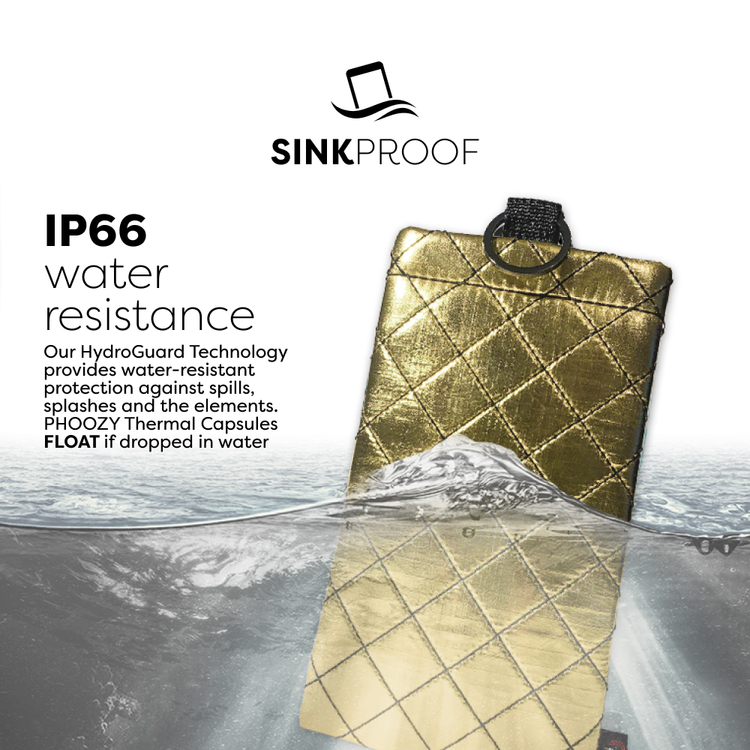 Phoozy Apollo II Series AntiMicrobial Thermal Mobile Phone Case Capsule, Shock & Drop Protection Cover, Insulated Ultra-Slim Germ, Extends Battery Life - Gold