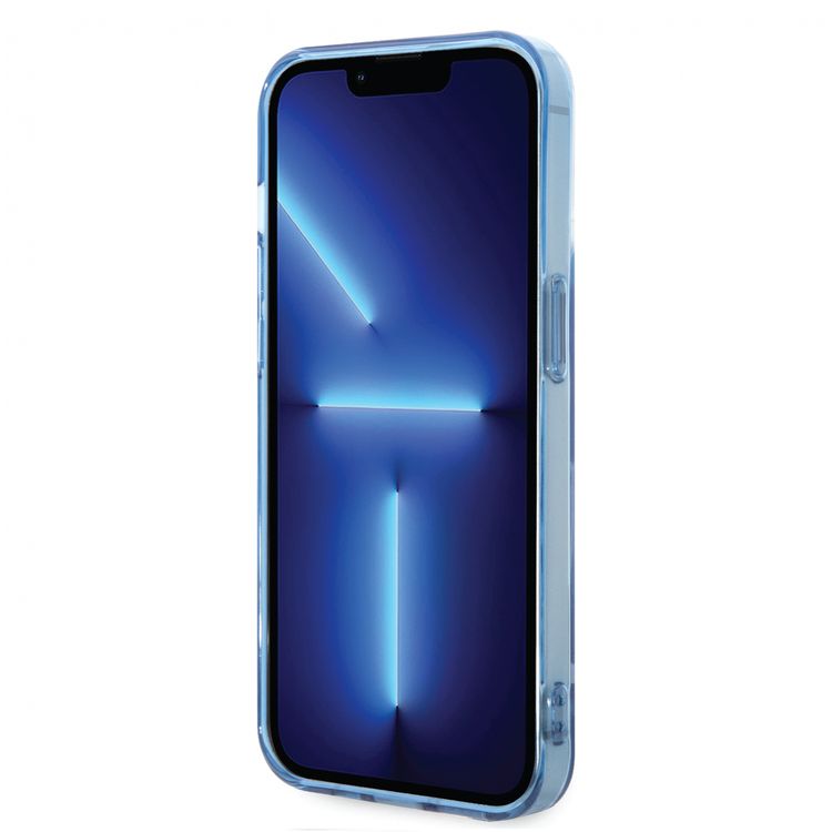 USPA PC/TPU Tranparent Case With Graffiti Logo For iPhone 14 Pro Max - Blue