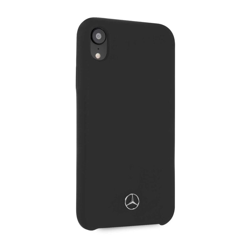 CG MOBILE Mercedes-Benz Silicone Phone Case with Microfiber Lining for iPhone Xr Officially Licensed - Black