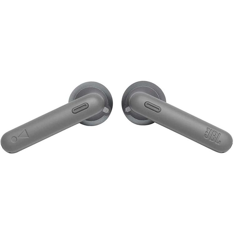 JBL T225 True Wireless Earbud Headphones, Pure Bass Sound, Bluetooth, 25-hours Battery Life, Dual Connect, Native Voice Assistant - Grey