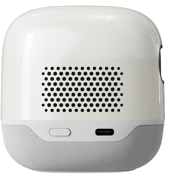 Powerology Mini Beam Portable Projector with Up to 200 Inches Screen Size, 1280 x 720 pixels Native Resolution, 8700mAh Battery Capacity, Up to 3 Hours Working Time, 100 ANSI Lumens Brightness, 2GB RAM, 32GB ROM Storage, Bluetooth Version 5.4, Dual Band Wi-Fi, 2 Built-in Speakers - White