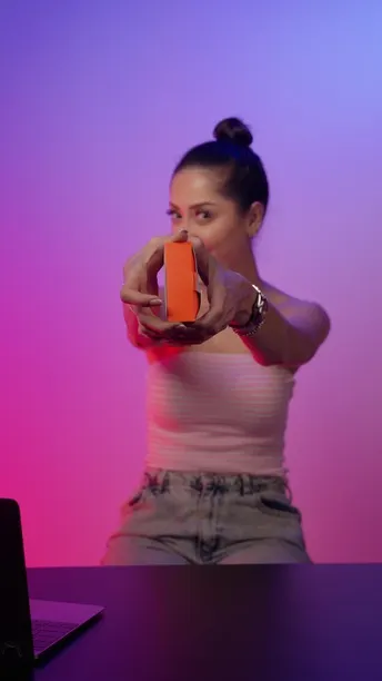 Porodo Desktop Phone & Tablet Stand in UAE | Up to 12.9" Compatibility, 360° Rotating Base - Pink | (PDCCT19PK)