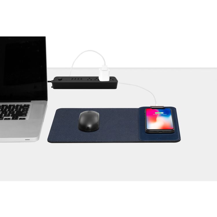 Powerology Rolled Up Qi Wireless Charging Mouse Pad 15W, Case-Friendly, Fast Wireless Charging Mouse Mat Compatible for 12/12 Pro/12 Pro Max/11/11 Pro/11 Pro Max