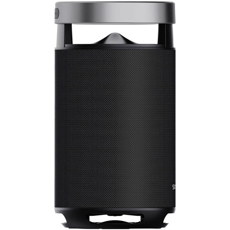 Porodo Tiesto Portable Karaoke Party Speaker with Bluetooth Version 5.3, 7000mAh Battery Capacity, 360° Surround Sound, IPX5 Water Resistance Level, 10m Transmission Range, Microphone Port, Power Bank Function, 10 Hours Charging Time, 10 Hours Play Time, RGB Lights, Grip Handle - Black