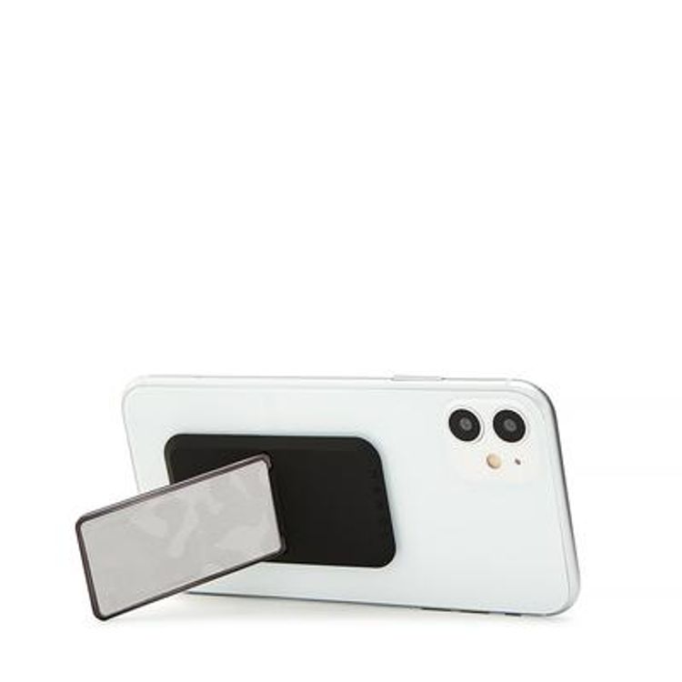 هاندل مقبض هاتف كامو ، أزواج مع أي هاتف ذكي ، مسند متعدد الوظائف ، متوافق مع الشحن اللاسلكي وقبضة الهاتف والحامل - رمادي