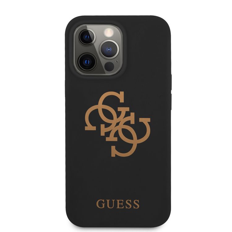 CG MOBILE Guess Liquid Silicone Case Big 4G with Logo Print Compatible for iPhone 13 Pro Max (6.7") Anti-Scratch, Easy Access to All Ports, Shock Absorption