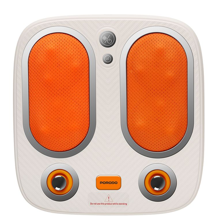 Porodo Cordless Heated Foot Massager with Adjustable Intensity Level, Automatic Shut-Off Timer, Ergonomic Foot Design, 3 Custom Modes, 2 Hours Working Time, 2500mAh Battery Capacity, USB-C Charging Port, Up to 2700RPM Motor Speed - White 