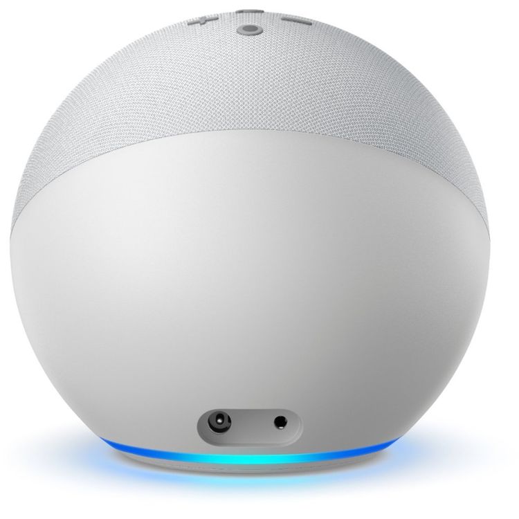 تصميم كروي من Amazon Echo الجيل الرابع مع صوت غني، منزل ذكي - أبيض جليدي