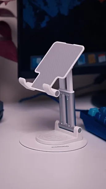 Porodo Foldable Phone & Tablet Desk Stand with Adjustable Telescopic Rod in UAE | White | (PDCCT22WH)
