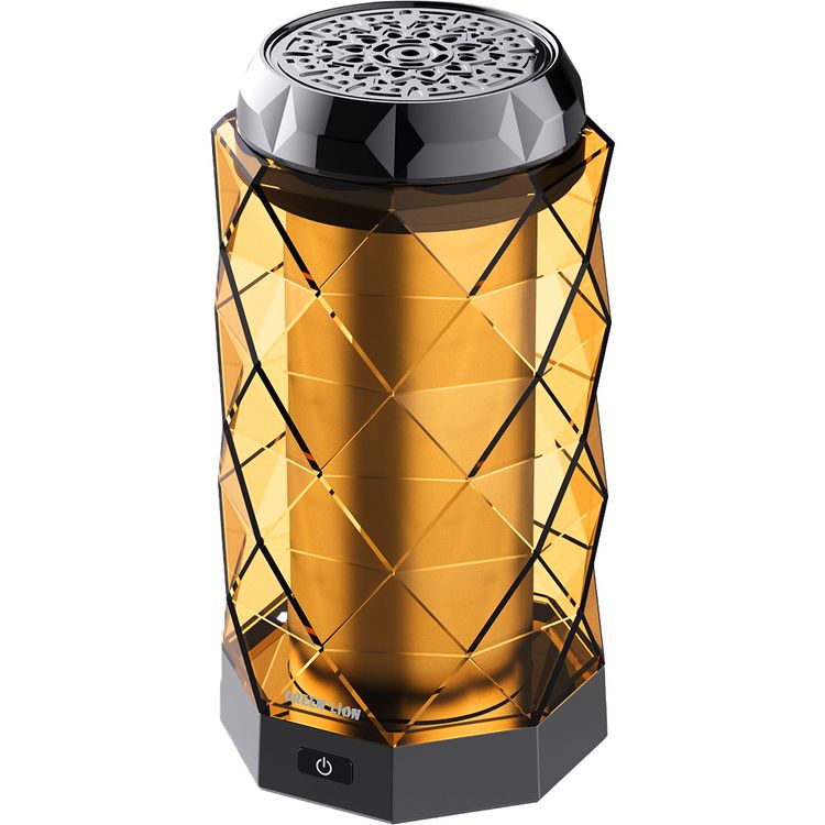Green Lion Crystal Bakhour with Turbofan, ABS Sheathing Material, 2000mAh Battery Capacity, Type-C Charging Port, Compact & Portable - Sunset Orange