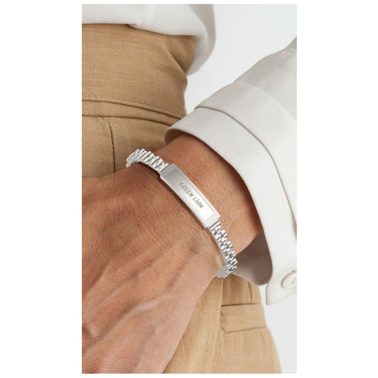 Green Lion Smart Bracelet Zinc Alloy Case with Heart Rate & Sleep Monitoring, Camera Control, 5 Days Working Time, Waterproof, 16mAh Battery Capacity, Bluetooth 5.1 - Silver