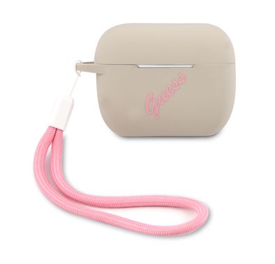 جراب سي جي موبايل من غيس من السيليكون العتيق بشعار فوشيا مع حبل متوافق مع ايربودز برو ، مقاوم للخدش والسقوط ، غطاء سيليكون واقٍ مقاوم للأتربة والامتصاص ، ملمس ناعم ، سهل التركيب