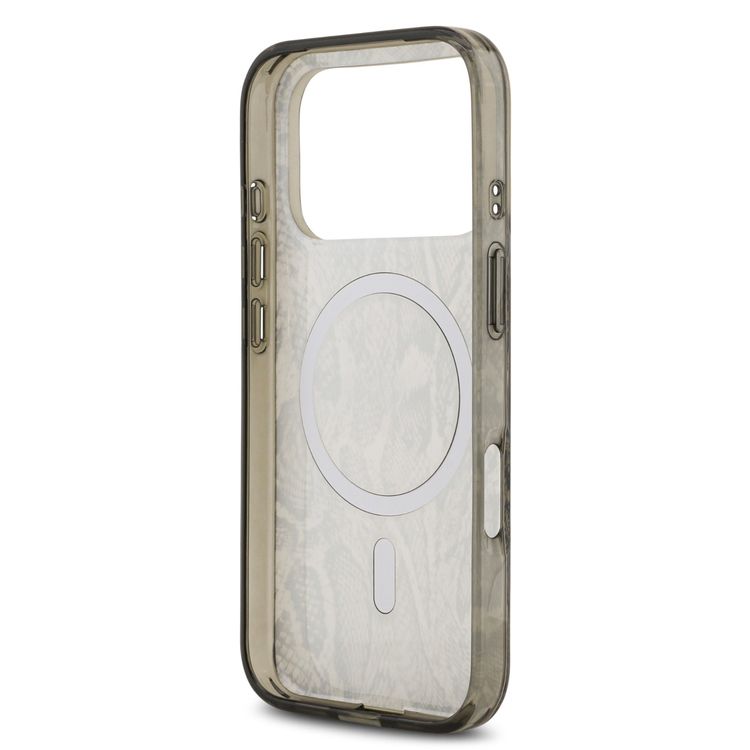 غطاء لجهاز iPhone 17 Pro بتصميم نمط Phython وشعار كلاسيكي مصنوع من مواد PC وTPU مع تقنية MagSafe، يوفر حماية ضد السقوط، وقبضة مريحة، وشكل نحيف وأخف وزناً، مع عبوة مستدامة، وتركيب سهل - بني