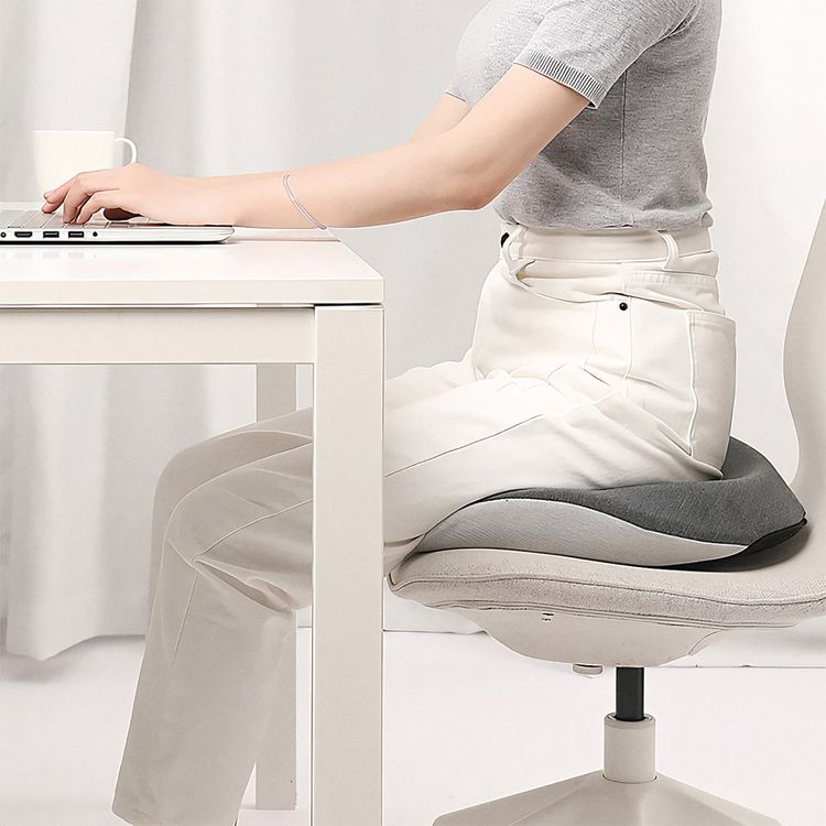 Green Lion Ergoflex Comfort Seat Cushion with Removable & Washable Cover, Non-Slip Texture, Up to 150kg Load Capacity, Contoured Shape, 100% Memory Foam Sponge &100% Polyester Fabric Material - Gray