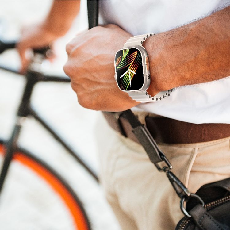 Green Lion Communicate Ultra Smart Watch with 1.85" Amoled Screen Dispaly, 280mAh Battery Capacity, Wireless Charging, AI Voice Assistant, 125 MB Flash Storage, 3-5 Days Working Time - Silver