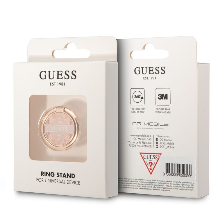 Guess Metal Ring Stand 4G, Compatible with All Smartphone - Paisley Gold