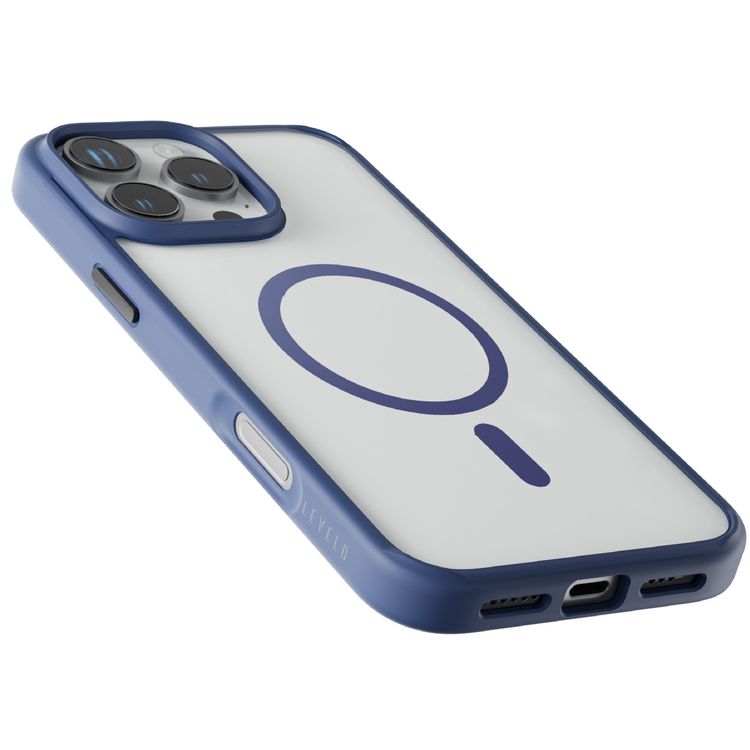 Levelo MagSafe Solo Case for iPhone 16 Pro, Clearview Technology, 3H Scratch Resistance, Hybrid Construction - Deep Blue