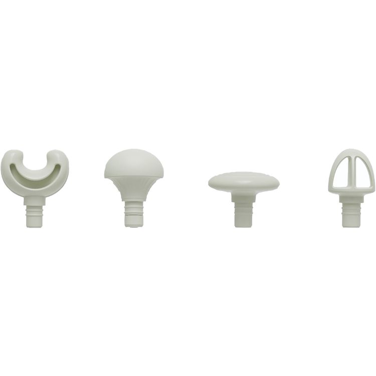 Porodo Lifestyle Cordless Mini Massager with 4 Interchangeable Heads, 5 Speed Levels, 4 Hours Working Time, Adjustable Massage Intensity, Fast Charge, 30W Rated Power, 1300mAh Battery, Safety Auto Shut-Off - Beige