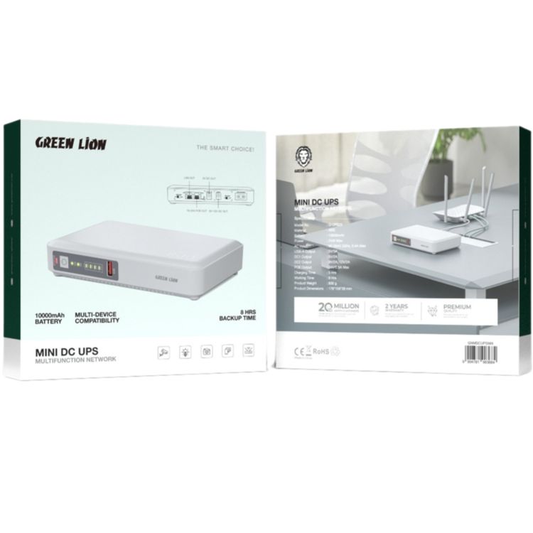 Green Lion Mini DC UPC with Multifunction Network, Fast Switchover, LED Indicators, Safety Protection, Universal Compactibility - White 