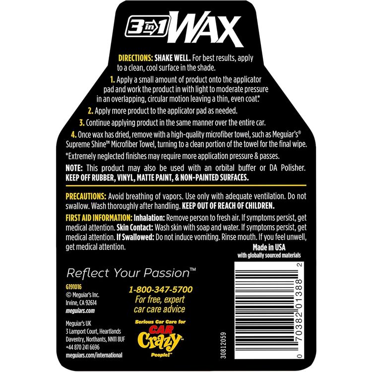 Meguiar's 3-In-1 Wax - Advanced Cleaner Wax