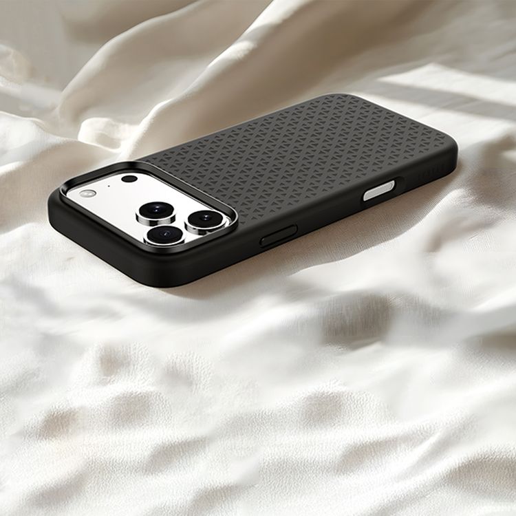 Levelo Fiora MagSafe Liquid Silicone Case for iPhone 17 Pro Max, Strong Magnets, Aluminum Alloy Frame for Camera & Buttons, Shock-Resistant Bumper, Premium Silicone Grip - Black