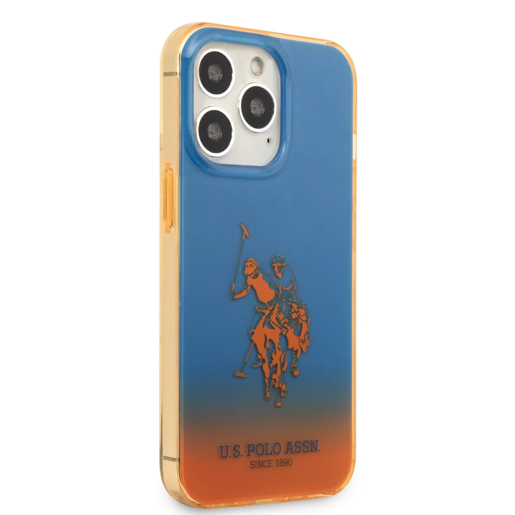 USPA PC/TPU Case with Dyed Bumper & Horse Logo iPhone 14 Compatibility - Navy