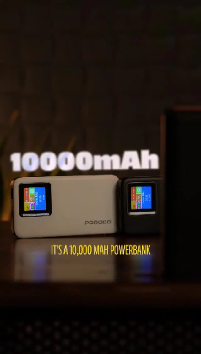 Porodo 4G LTE & Wi-Fi 6 PB087 Pocket Router with 10000mAh Power Bank in UAE | 15W Output - White | (PDPBFCH087BK)