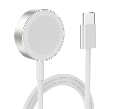 Green Lion Magnetic Charging Cable 1.2M ( Type-C Interface ) Compatible for iWatch Series SE/7/6/5/4/3/2, Magnetic Charging Cable Cord, Powerful Magnetic Charging Pad - Silver