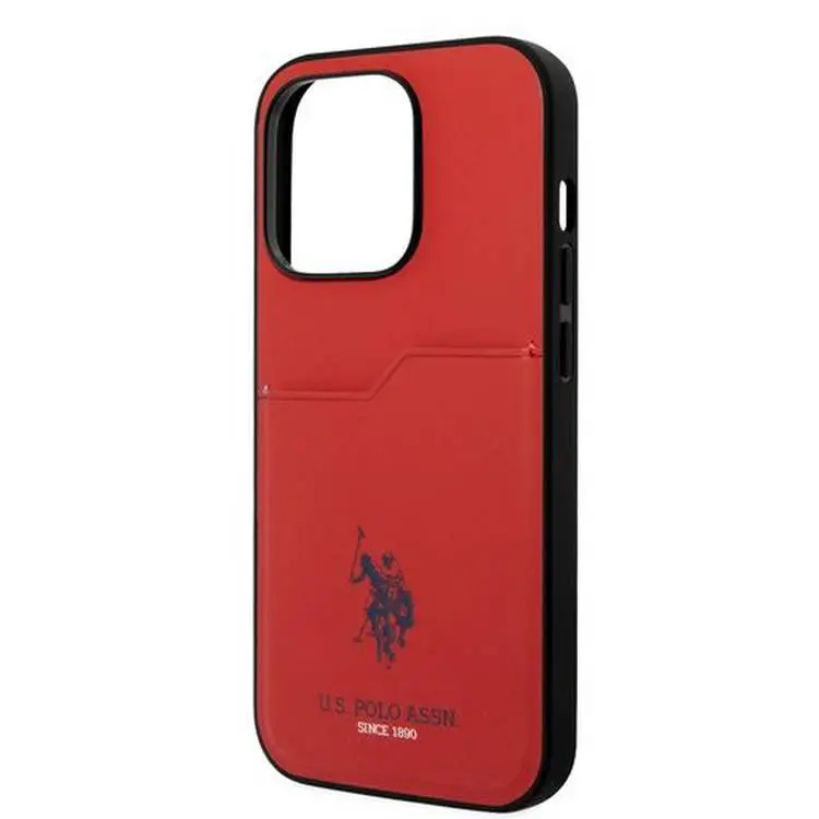 U.S.Polo Assn. PU Card Slot DH Hard Case  - Red - iPhone 15 Pro