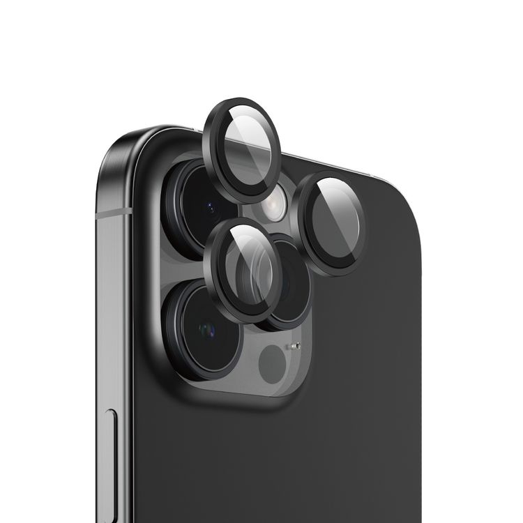 Green Lion HD Plus Camera Lens Protector for iPhone 16 Pro & 16 Pro Max, Scratch-Resistant, Water-Resistant, Shatterproof, Anti-Glare Coating, High Transparency - Black Titanium