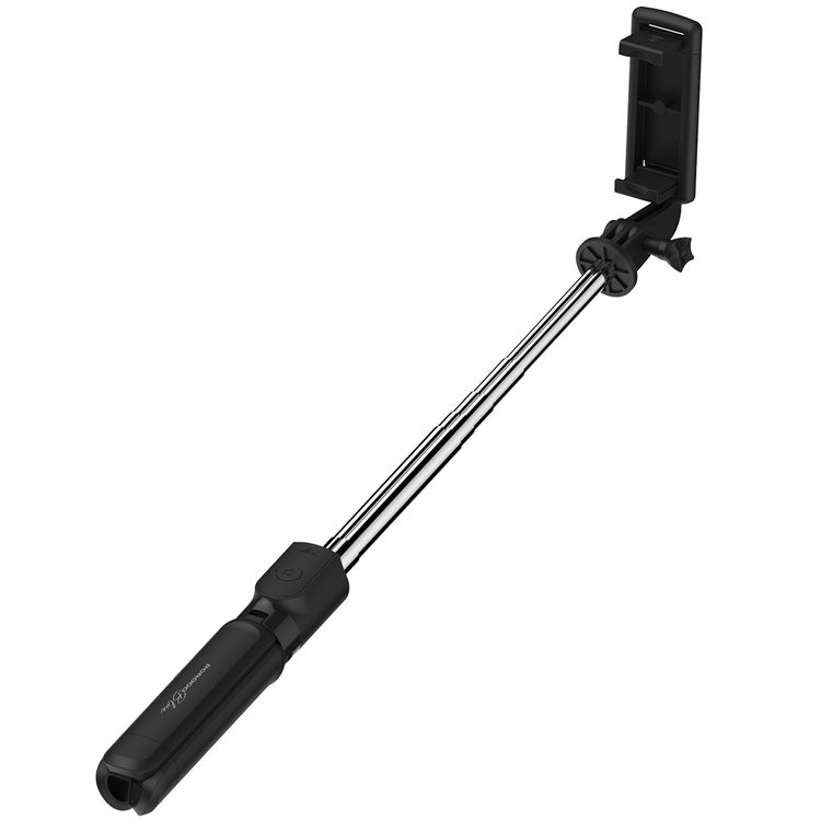 Porodo Blue FlexiTripod Selfie Stick with Foldable Tripod, Wireless Remote Shutter, 360° Rotation, 4.0 Bluetooth Version, 10m Wireless Range, Stainless Steel Material - Black