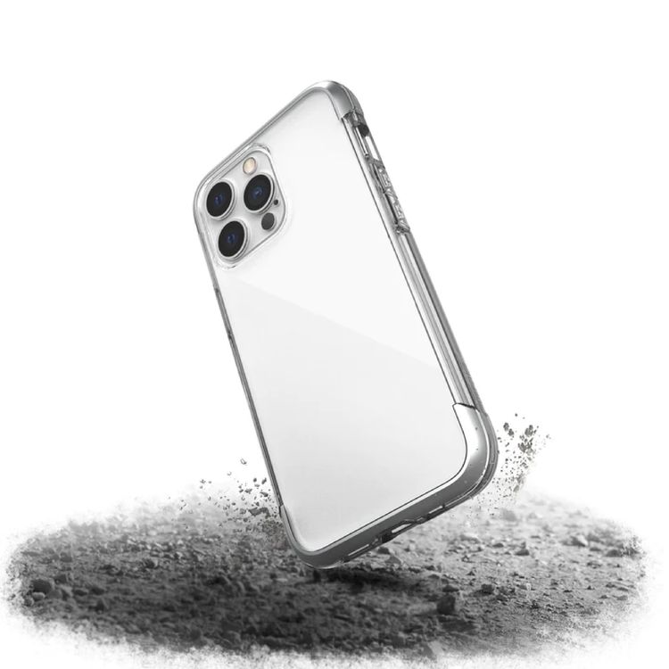 X-Doria Raptic Air for iPhone 14 Pro, Raised Bezel, Soft Rubber Interior, Slim & Compact, Recyclable & Biodegradable, Scratch and Damage Protection - Silver
