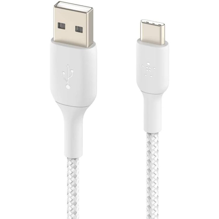 USB-A to USB-C Cable Belkin CAB002bt1MWH Braided Cable USB-A to USB-C 1M - White