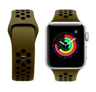 iGuard by Porodo Nike Watch Band, Fit & Comfortable Replacement Wrist Band, Adjustable Straps Compatible for Apple Watch 40mm / 38mm - Army / Black