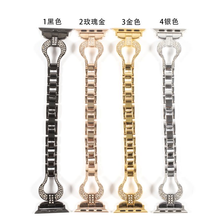 Devia Diamond Watch Band 38/40mm, Luxury and Classy Style Appearance, Hook-and-Loop Fastener, Soft Cushion, Refined Craftmanship, Comfortable Feel, Easy to Install - Silver