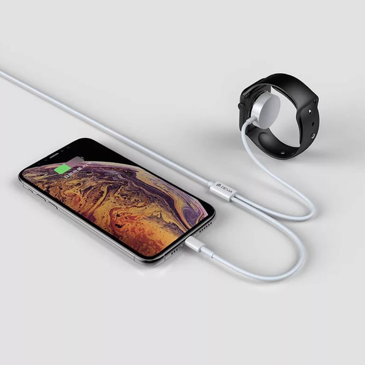 Devia Smart Series 2 in 1 Apple Watch Charging Cable - White
