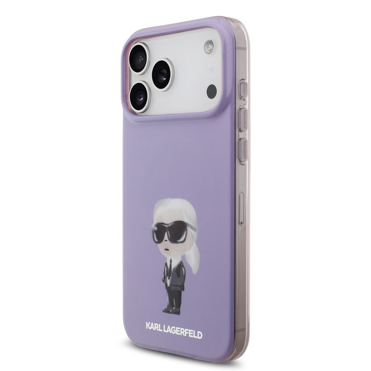 Karl Lagerfeld MagSafe IML Case with Aquarelle Karl Head for iPhone 17 Pro Max, Drop Protection, Slim Profile & Lightweight Design, Easy Snap-On, Comfortable Grip, Sustainable Packaging - Purple