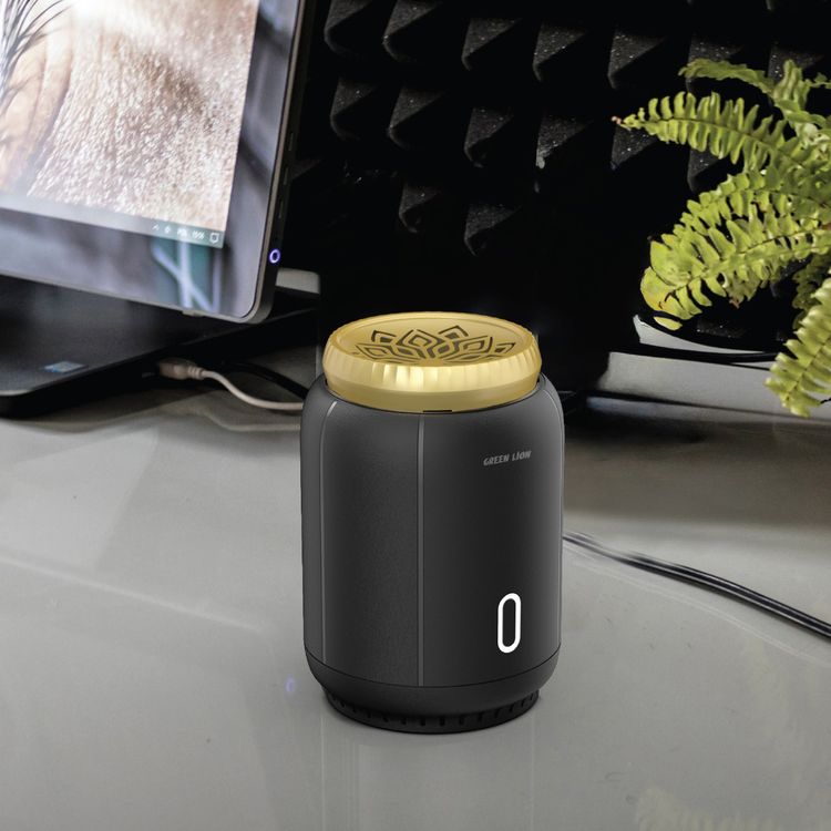 Green Lion Ember Bakhour Burner with Safe & Non-Toxic, Strong Fragrance,  90 sec Auto Off, Aesthetic Appearance, Wide Area Coverage, Safe & Non-Toxic - Black