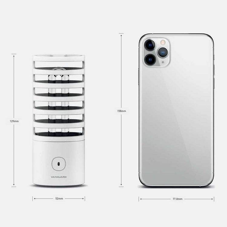 فيفا مدريد فانجارد لوماكس مصباح مبيد للجراثيم بالأشعة فوق البنفسجية محمول بقوة 3 وات + تطهير هواء الأوزون 360 درجة / قابل لإعادة الشحن 800 مللي أمبير / ساعة ، 15 دقيقة تعقيم آلي / قابل للتطبيق في السيارات ، خزانة الملابس ، الأحذية ، الخزانة ، الحمام - أبيض