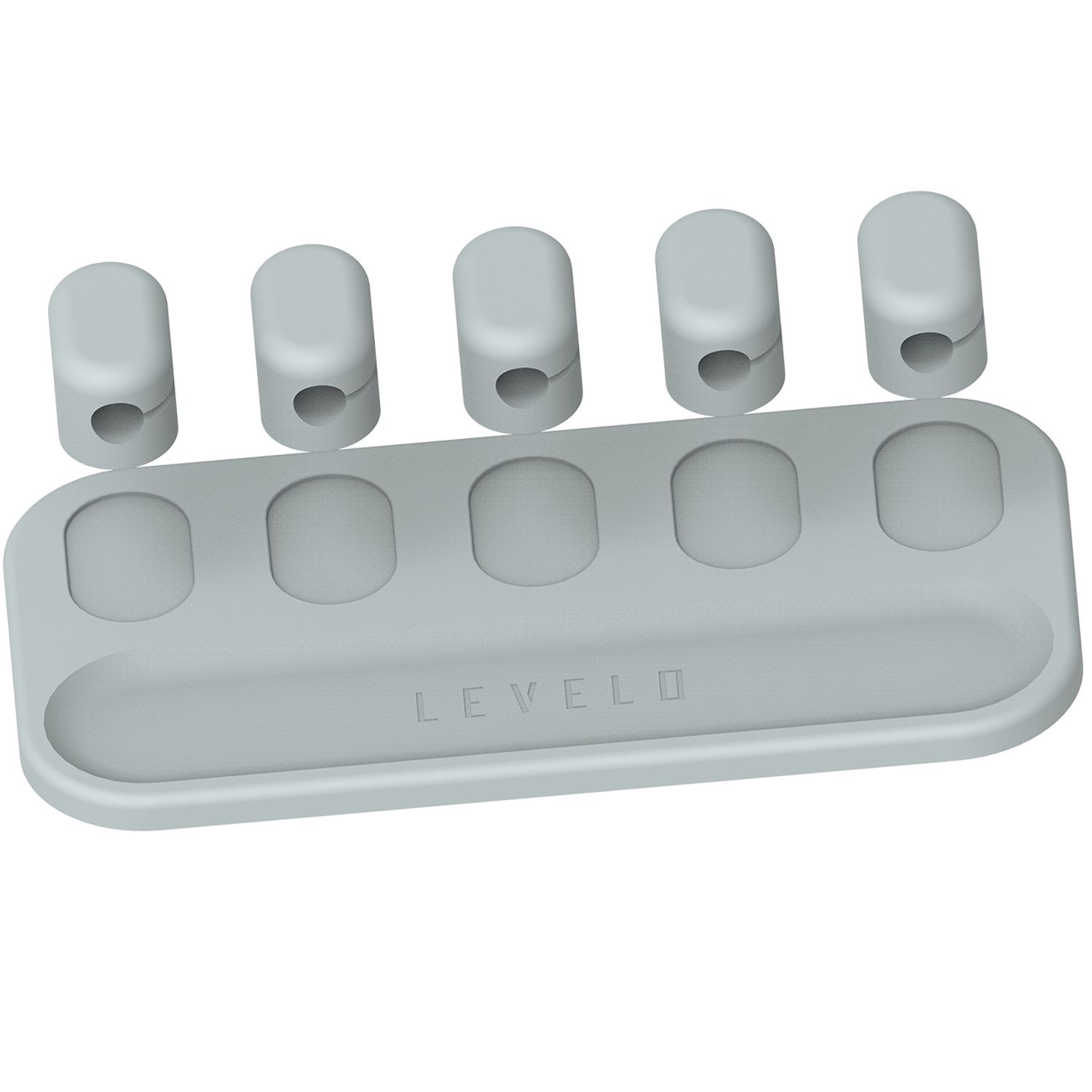 Levelo Livia Detachable Magnetic Cable Management with 5 Magnetic Heads, Lightweight & Compact Design, Tangle-Free, Strong Hold with N52 Magnet, Easy to Install - Gray